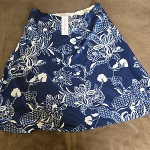 Navy Floral A-Line Skirt